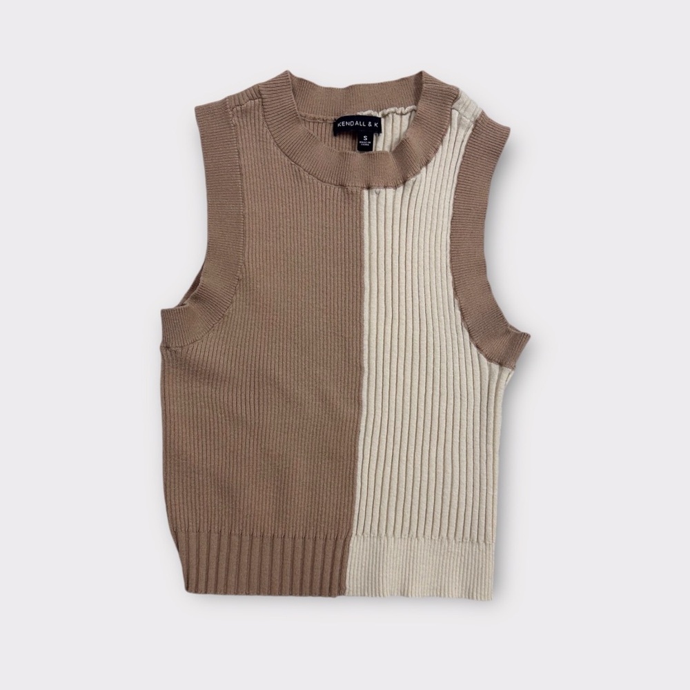 Kendall & Kylie Colorblock Ribbed Sweater Vest
